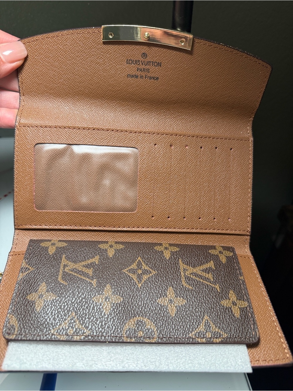 Louis Vuitton Brown Monogram Compact Wallet with Tan Interior - Picture 2 of 5